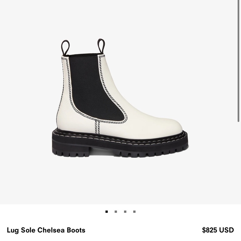 Proenza Schouler White Leather Chelsea Boots - IT39